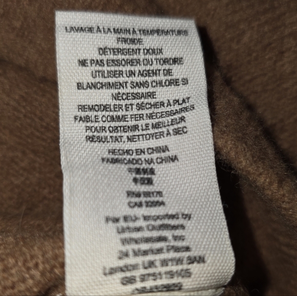 Free People Camel Brown Oversized V-Neck Sweater Slouchy Knit Pullover Size S - Picture 11 of 11